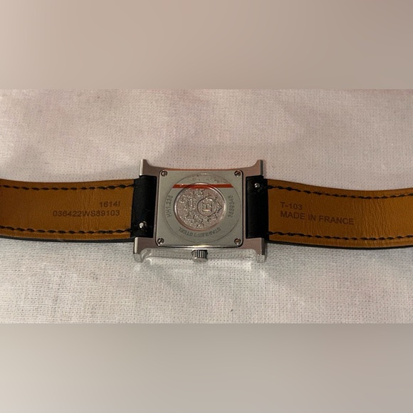 🌟SOLD🌟HERMES Heure H Watch Diamond Bezel Alligator Noir Black - Picture 13 of 15